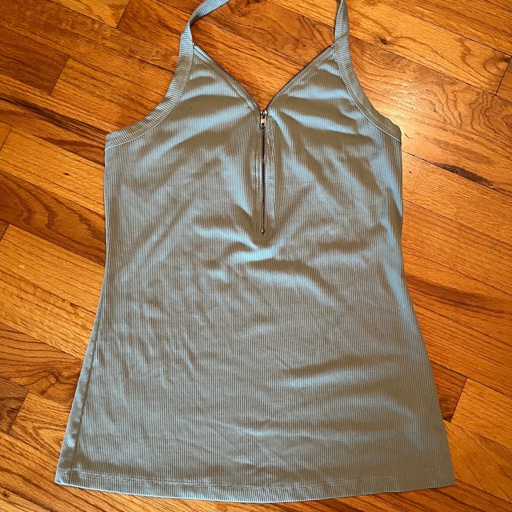 Sage green Zip down Halter top
